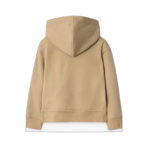 Cotton Zip Hoodie With Check Trim