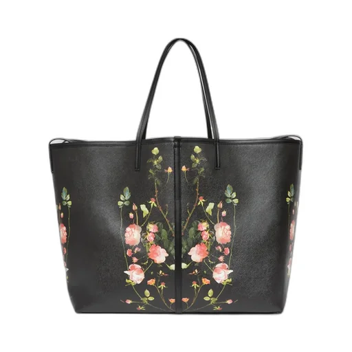 Floral-Print Logo Tote Bag
