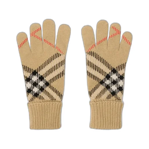 Check Jacquard Knitted Gloves
