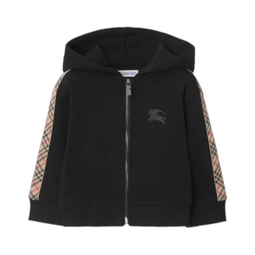 Logo Printed Checked Zipped Hoodie