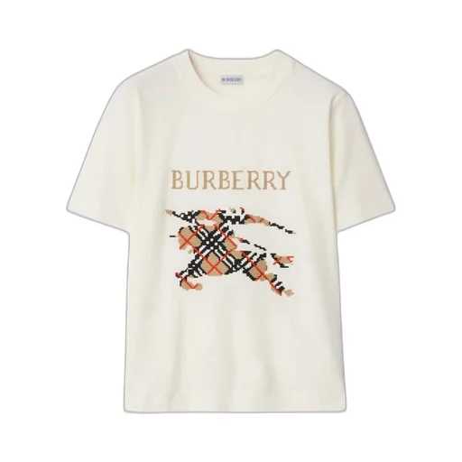 Logo Embroidered Checked T-Shirt