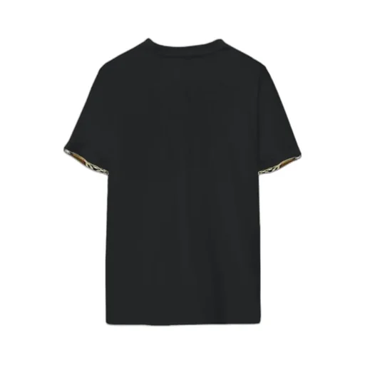 Check Trim Cotton T-Shirt