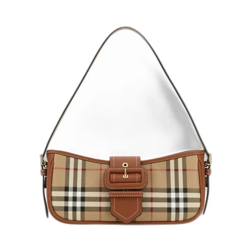 Vintage Checked Buckled Shoulder Bag