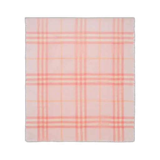Wide Check Frayed-Edge Scarf