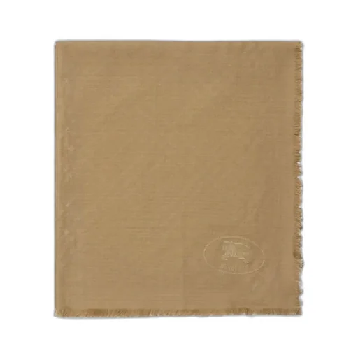 Wide Check Wool Silk Scarf