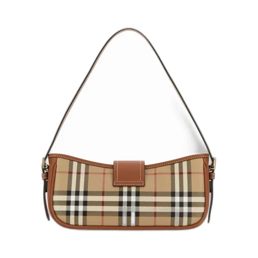 Vintage Checked Buckled Shoulder Bag