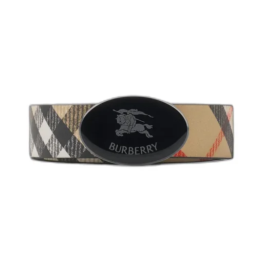 Checked Logo Buckle Reversible Belt
