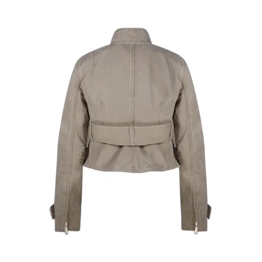 Logo Embroidered Belted Waist Jacket