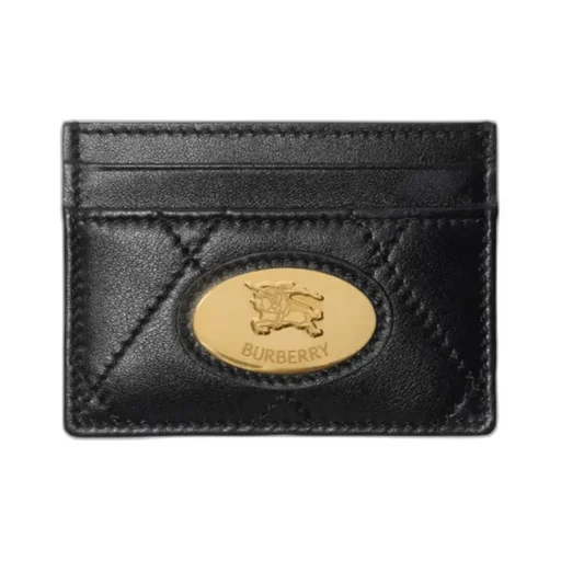 Logo Plaque Quilted Card Holder