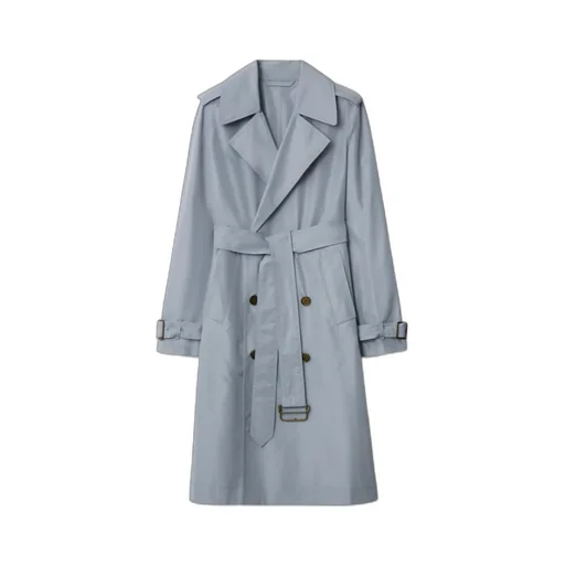 Double Breasted Belted Long Trench Coat