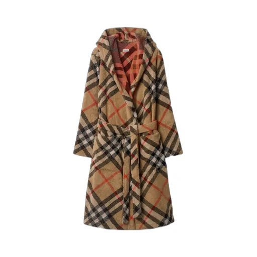 Checked Hooded Robe