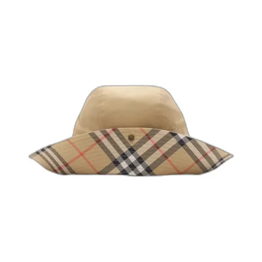 Check Brim Gabardine Bucket Hat