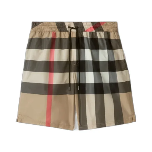 Checked Drawstring Swim Shorts