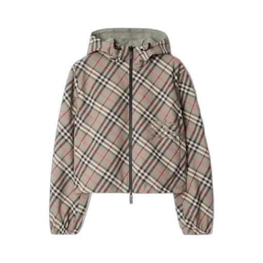 Cropped Reversible Check Jacket
