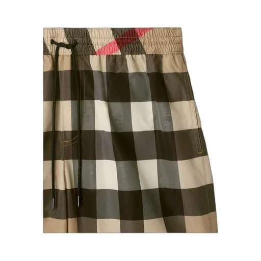 Checked Drawstring Swim Shorts