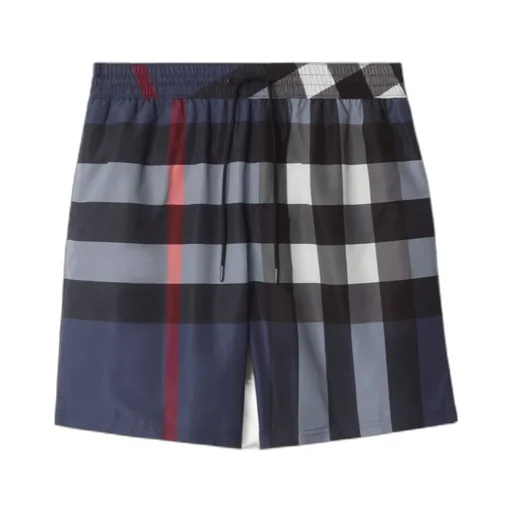 Checked Drawstring Swim Shorts