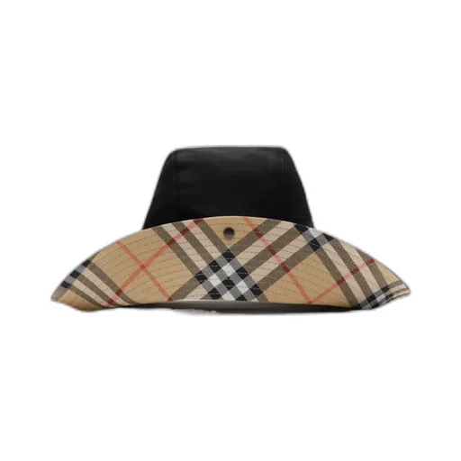 Check Brim Gabardine Bucket Hat