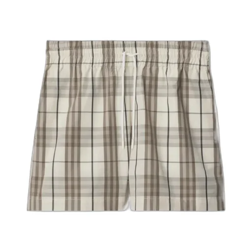 Checked Drawstring Shorts