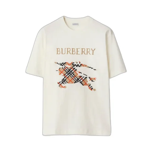 Logo Cross Stitched Checked T-Shirt