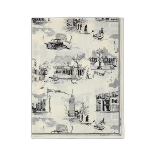 London Landmarks Wool Silk Scarf