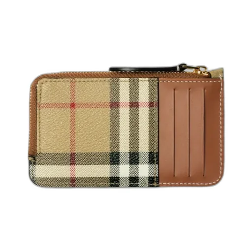Vintage Checked Zipped Cardholder
