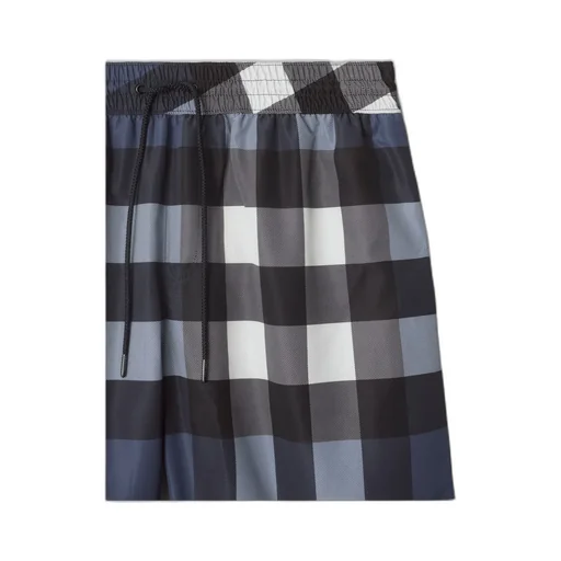 Checked Drawstring Swim Shorts