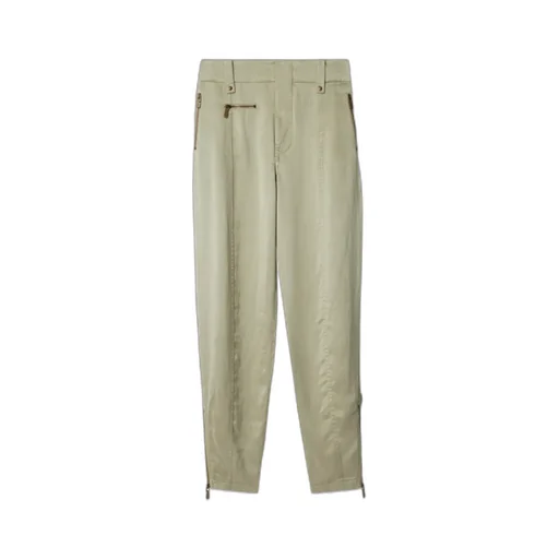 Tapered-Leg Zip Detailed Trousers