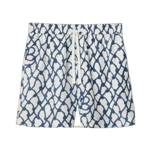 Allover Knot Printed Drawstring Shorts