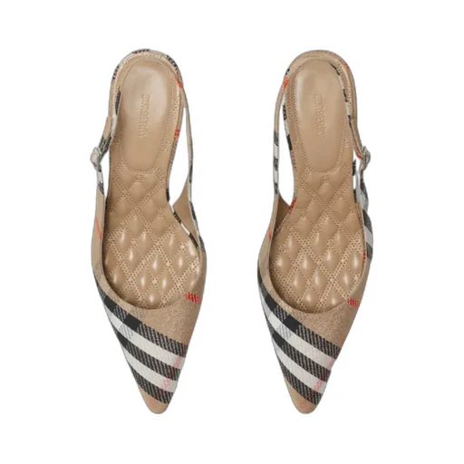 Birdie Checked Slingback Pumps