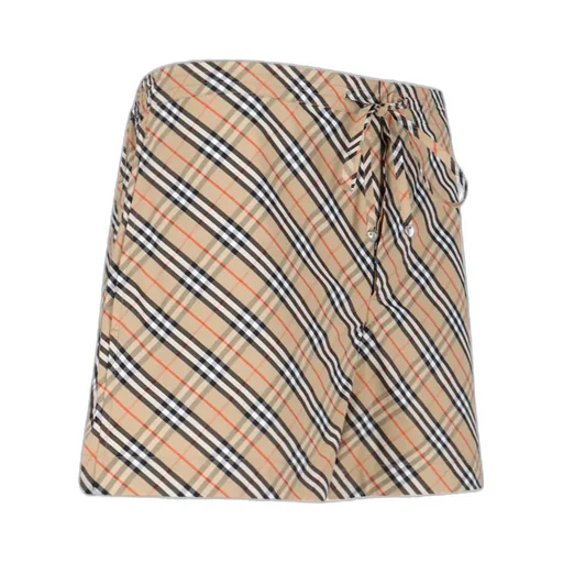 Check Printed Drawstring Shorts
