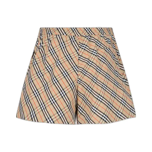 Check Printed Drawstring Shorts