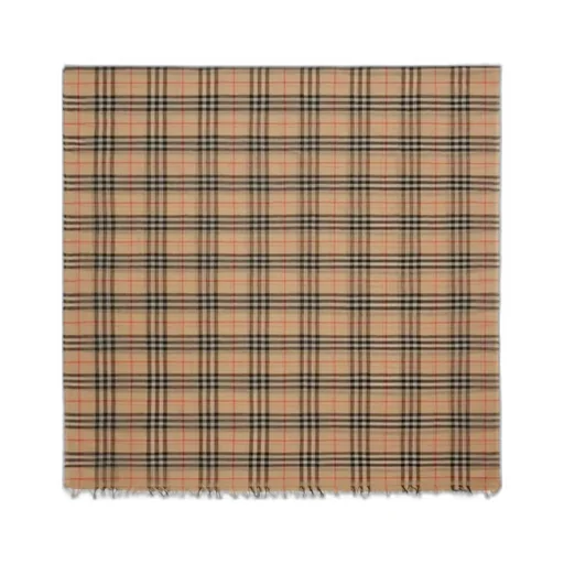 Checked Frayed-Edge Scarf