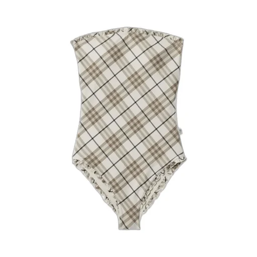 Checkered Ruffle Detailed One-Piece Swimsuit