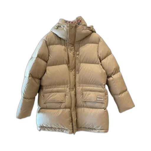 Long-Sleeved Hooded Down Jacket