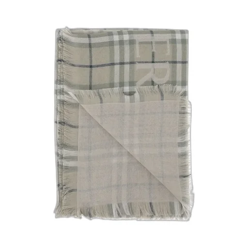 Checked Frayed-Edge Scarf