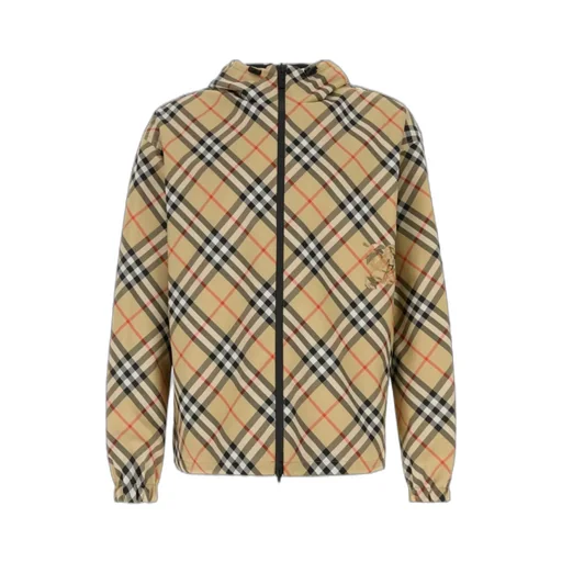 Logo Embroidered Checked Reversible Jacket