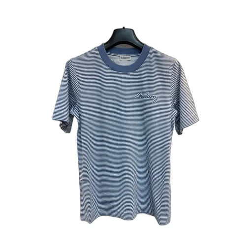 Logo Printed Striped Crewneck T-Shirt