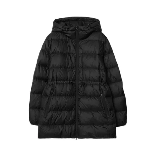 Long-Sleeved Hooded Down Jacket