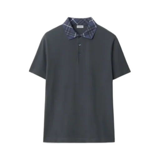 Check Printed Short Sleeved Polo Shirt