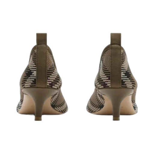 Checked Square-Toe Pumps