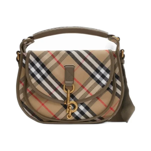 Small B Clip Checked Crossbody Bag
