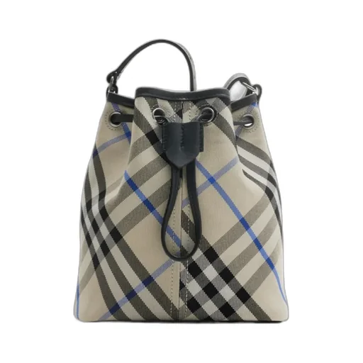 Mini Checked Drawstring Bucket Bag