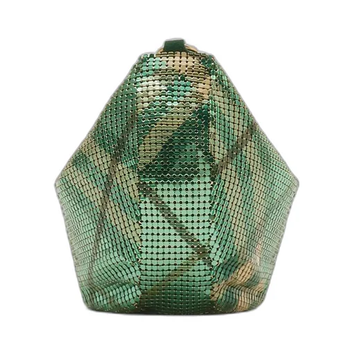 Chainmail-Linked Checked Shoulder Bag