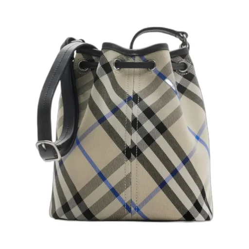 Mini Checked Drawstring Bucket Bag