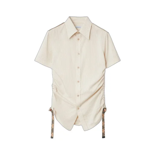 Striped Drawstring Hem Shirt
