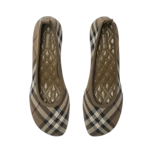Checked Square-Toe Pumps