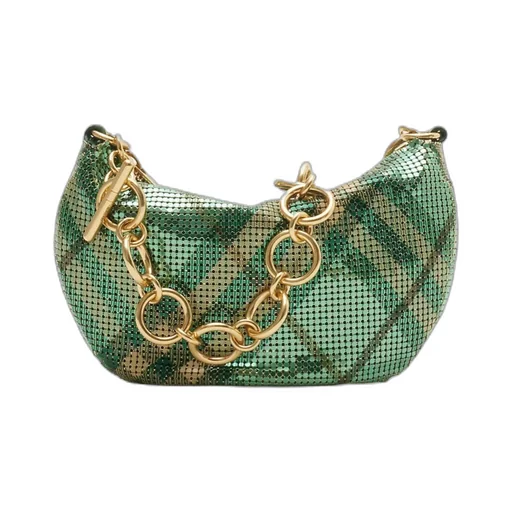 Chainmail-Linked Checked Shoulder Bag