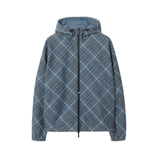 Checked Hooded Reversible Jacket