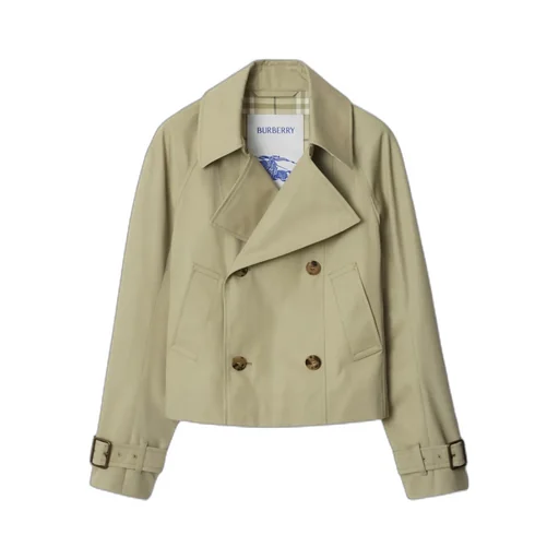 Double-Breasted Belted Cuff Trench Jacket