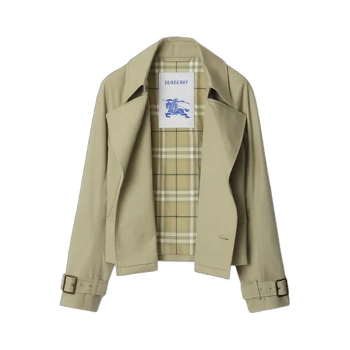 Double-Breasted Belted Cuff Trench Jacket